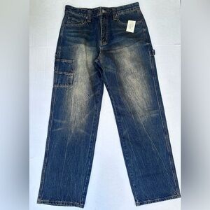 Guess Men's Dark Blue Carpenter Relaxed Jeans